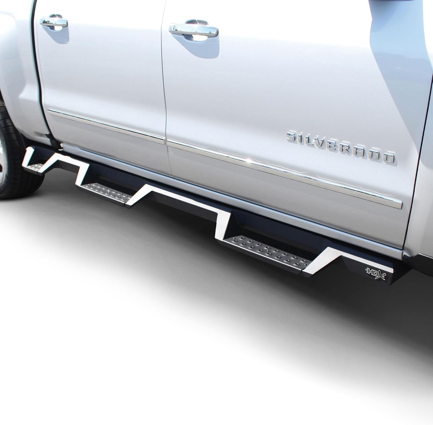 Westin 56-534565 HDX Drop Wheel to Wheel Nerf Bars fits 2007-2018 Silverado Sierra 1500 Crew Cab 5'5" Bed (Exc Classic) Textured Black Pair