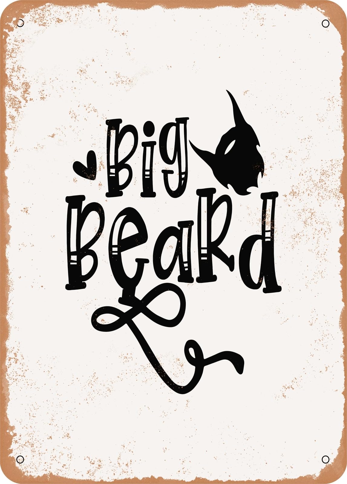 Miaomansenstore Metal Sign - Big Beard - 2 - Vintage Rusty Look Home Decor