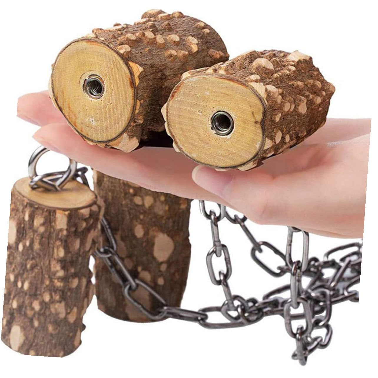 Vogelspielzeug Papageien Sitzstange aus Natürlichem Holz mit Schaukelfunktion Langlebiger Papageiensitzplatz für Wellensittiche und Kleine Vögel Fördert Balance Zufällige Farbe