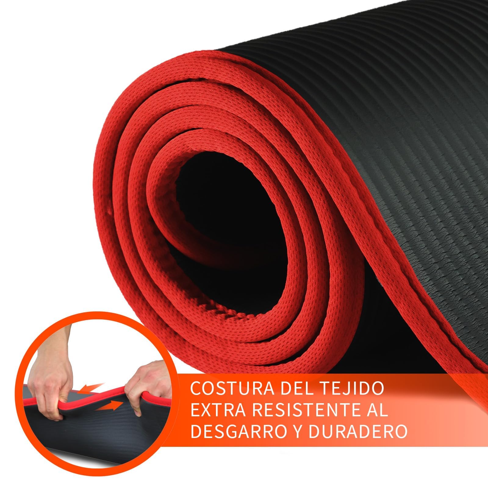 DH FitLife Esterilla de entrenamiento, esterilla deportiva, 183 x 61 x 1 cm, esterilla de gimnasia extra resistente, esterilla de yoga antideslizante y gruesa, alfombrilla de entrenamiento