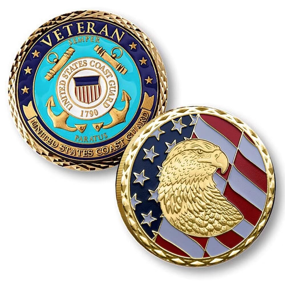 YIQILAFADA United States Coast Guard Coin Challenge Coin for Men Gift