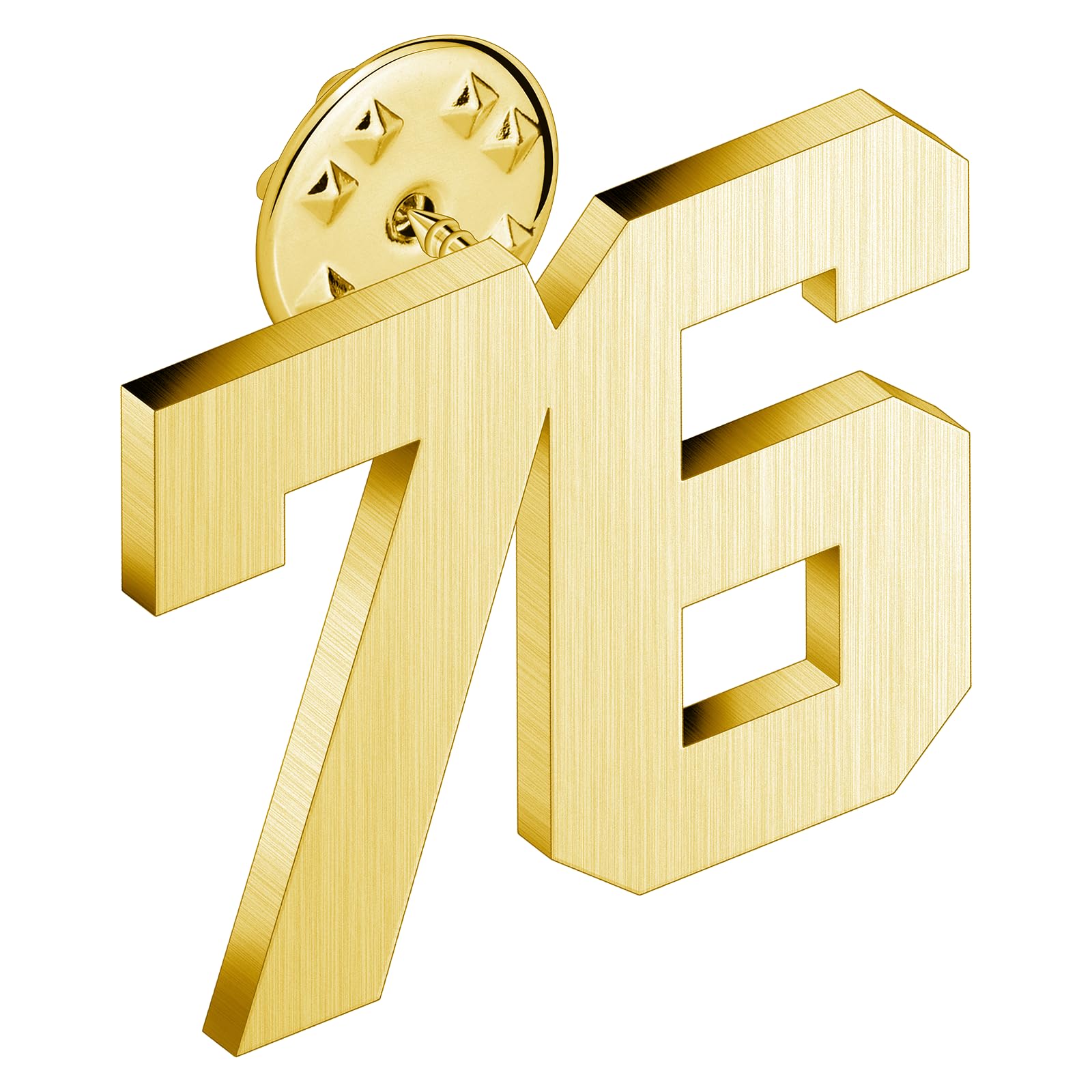 AMITER Personalized 0-100 Number Lapel Pins, 18K Gold Brooch Pin Tie Tacks for Suits, Neckties, Hats, Men & Women