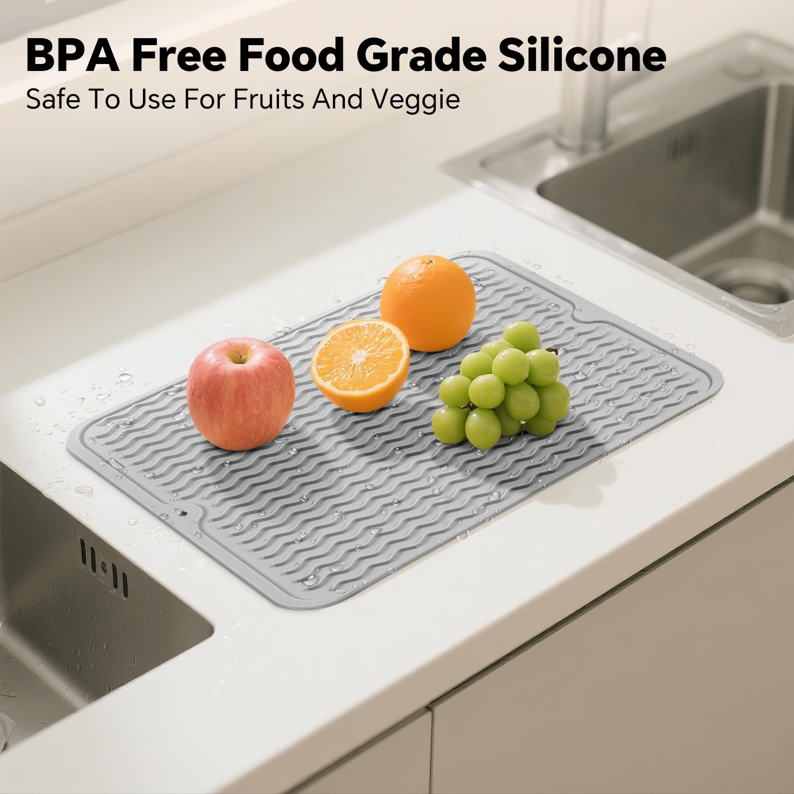 Tapis D'égouttoir à Vaisselle En Silicone - Résistant à La Chaleur Pliable Et Antiderapant B~p148943824