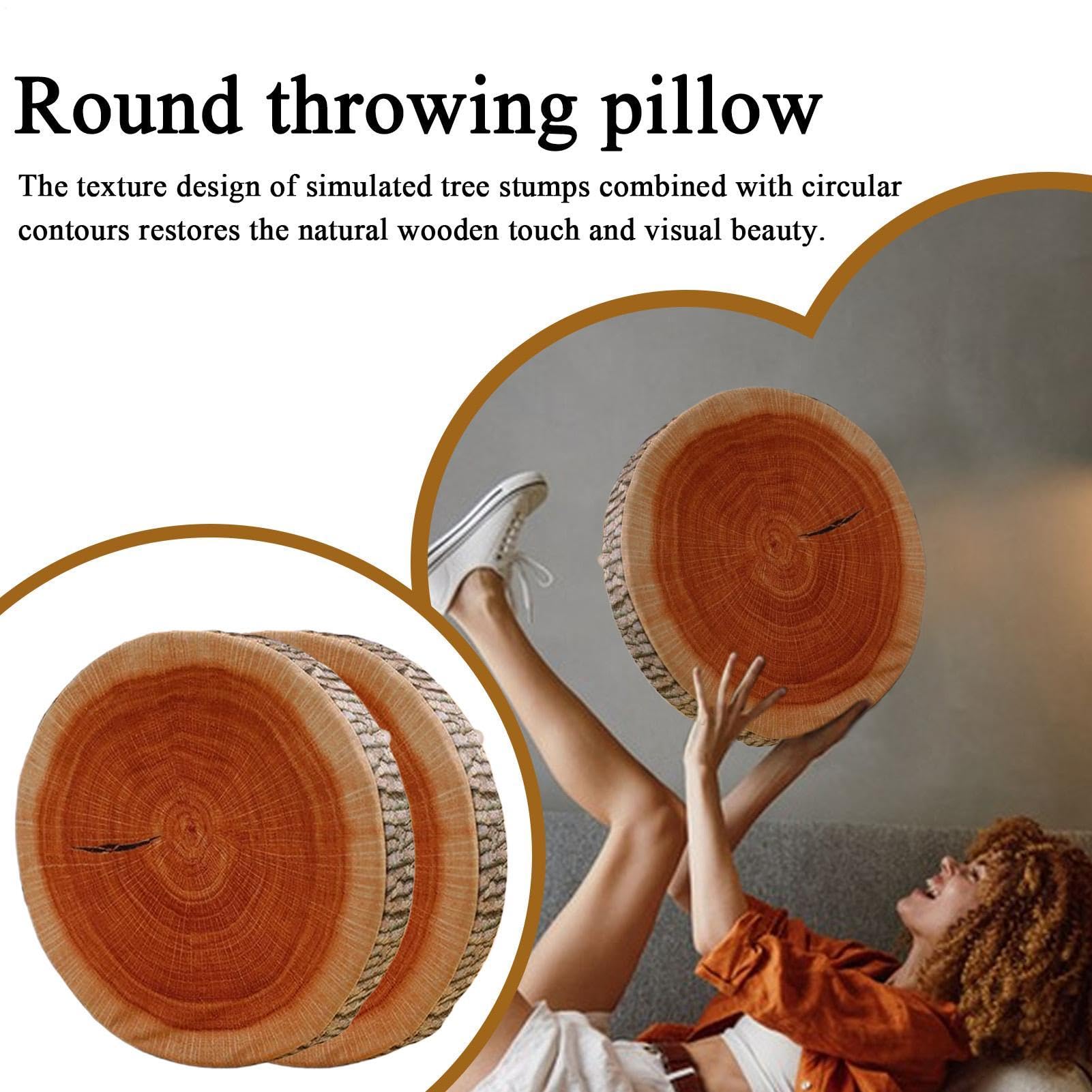 Generisch Drewniana poduszka pluszowa poduszka podłogowa wypełniona