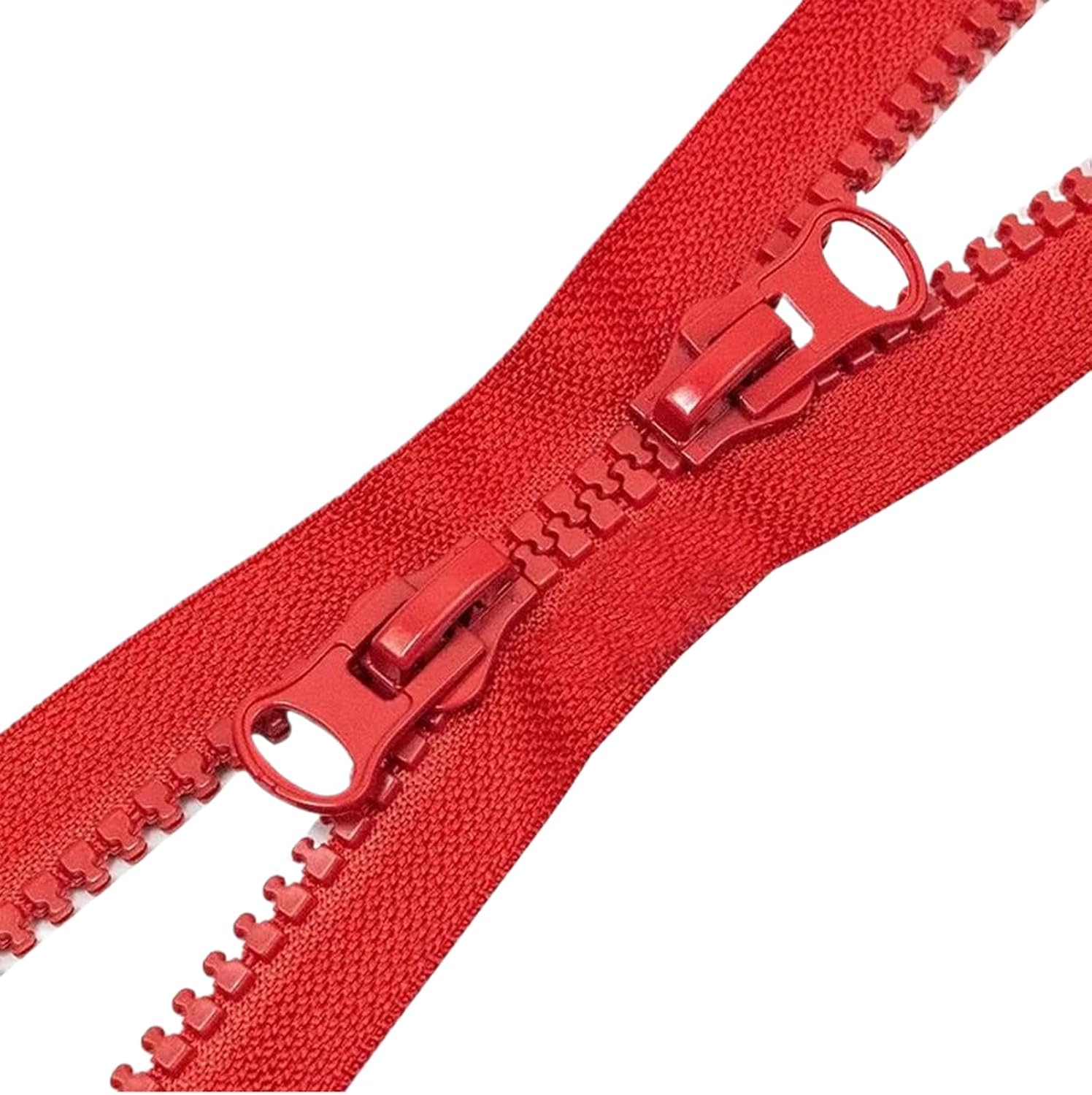 Zipper,Metal Zipper, 8# Resin Zipper Open-End Double Sliders Zippers DIY Sewing Garment Accessories,Red(Red,80cm)