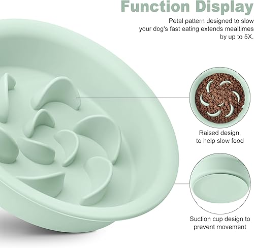 Miniatura 5 de Coomazy Cuencos para perros de alimentación lenta especialmente diseñados para perros de raza pequeña, bulldogs franceses, beagle, perro salchicha,