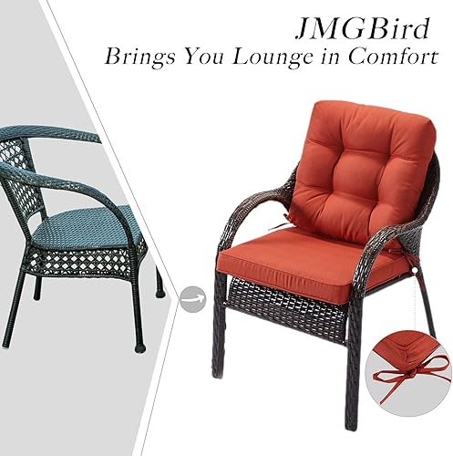 Miniatura 5 de Juego de cojín para asiento y respaldo para silla de exterior, juego de cojines de asiento profundo de 22 x 22 pulgadas, cojín de exterior para