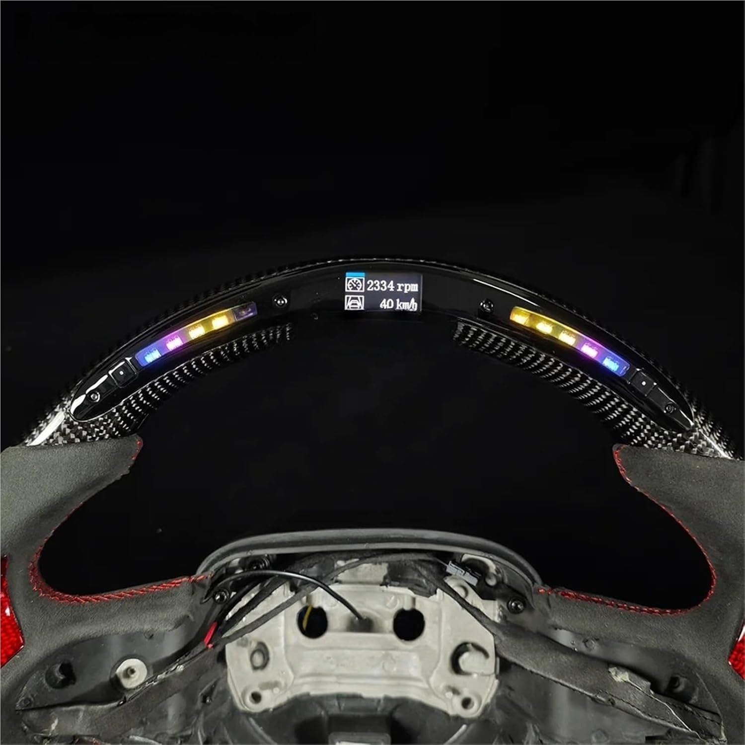 LED RPM Steering Wheel Fit Compatible With Dodge Challenger Charger SRT HELLCAT 2015-2025 Jeep Grand Cherokee/SXT/GT/RT 2015~2025(Style 1)