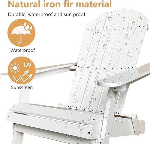 Miniatura 6 de PayLessHere Sillas Adirondack resistentes a la intemperie con madera de pino texturizada para patio, césped, jardín, terraza, piscina, playa, hoguera