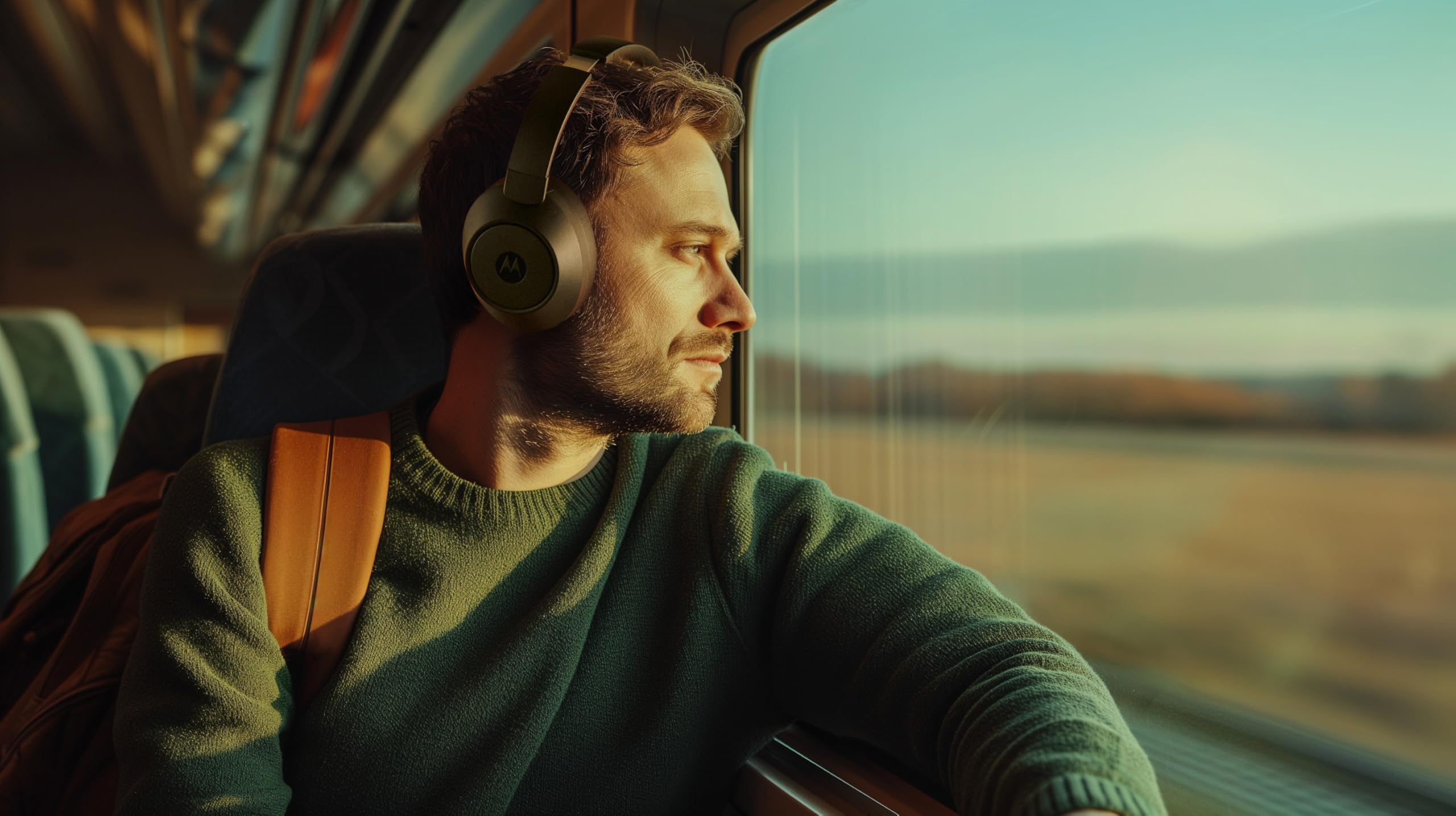 Motorola Sound - Moto XT800 ANC, cuffie wireless con accoppiamento rapido, audio surround, 60 ore di riproduzione continua, cancellazione del rumore, nero