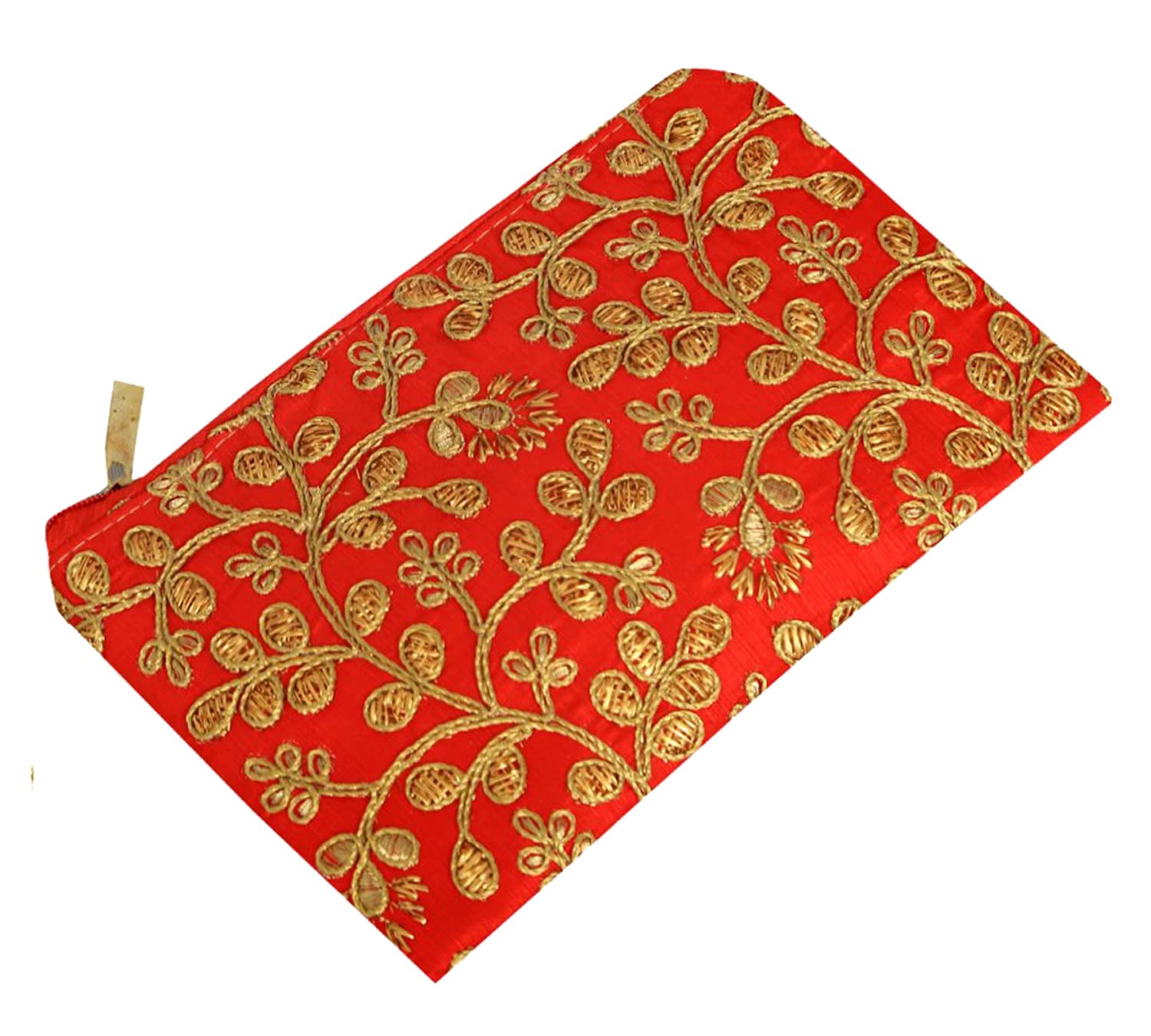 Kuber Industries Embroidery Hand Purse/Wallet for Women (Red) cotton, Rectangular-image-17