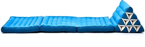 Miniatura 9 de Leewadee - Cojín Tailandés plegable para el suelo con respaldo para TV, sala de estar, colchón para exterior, 65.7 x 20.9 x 11.8 pulgadas, Kapok