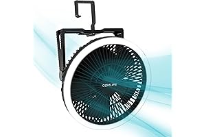 Camping Canopy Fan with LED Lantern 10000mAh Battery Operated