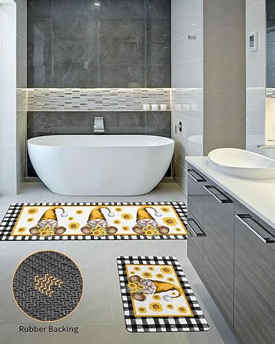 Miniatura 10 de Tapete de baño de gnomos para bañera, antideslizante, de secado rápido y absorbente, de tierra de diatomeas, tapete lavable para cocina, tapete