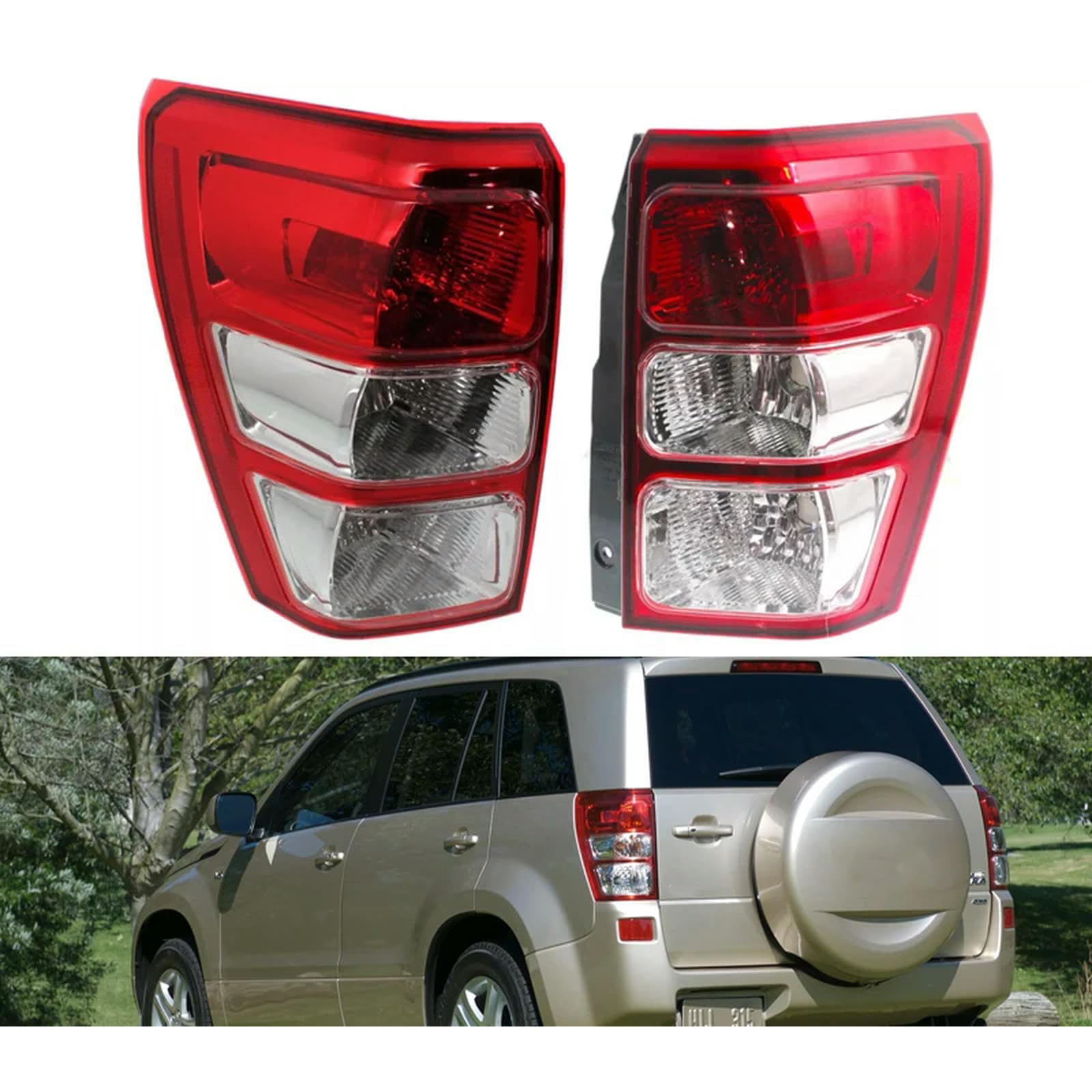 HZTKXADV Tail Light Cover Turn Signal Reverse Warning Light Cover Without Bulb for Suzuki Grand Vitara 2006-2008