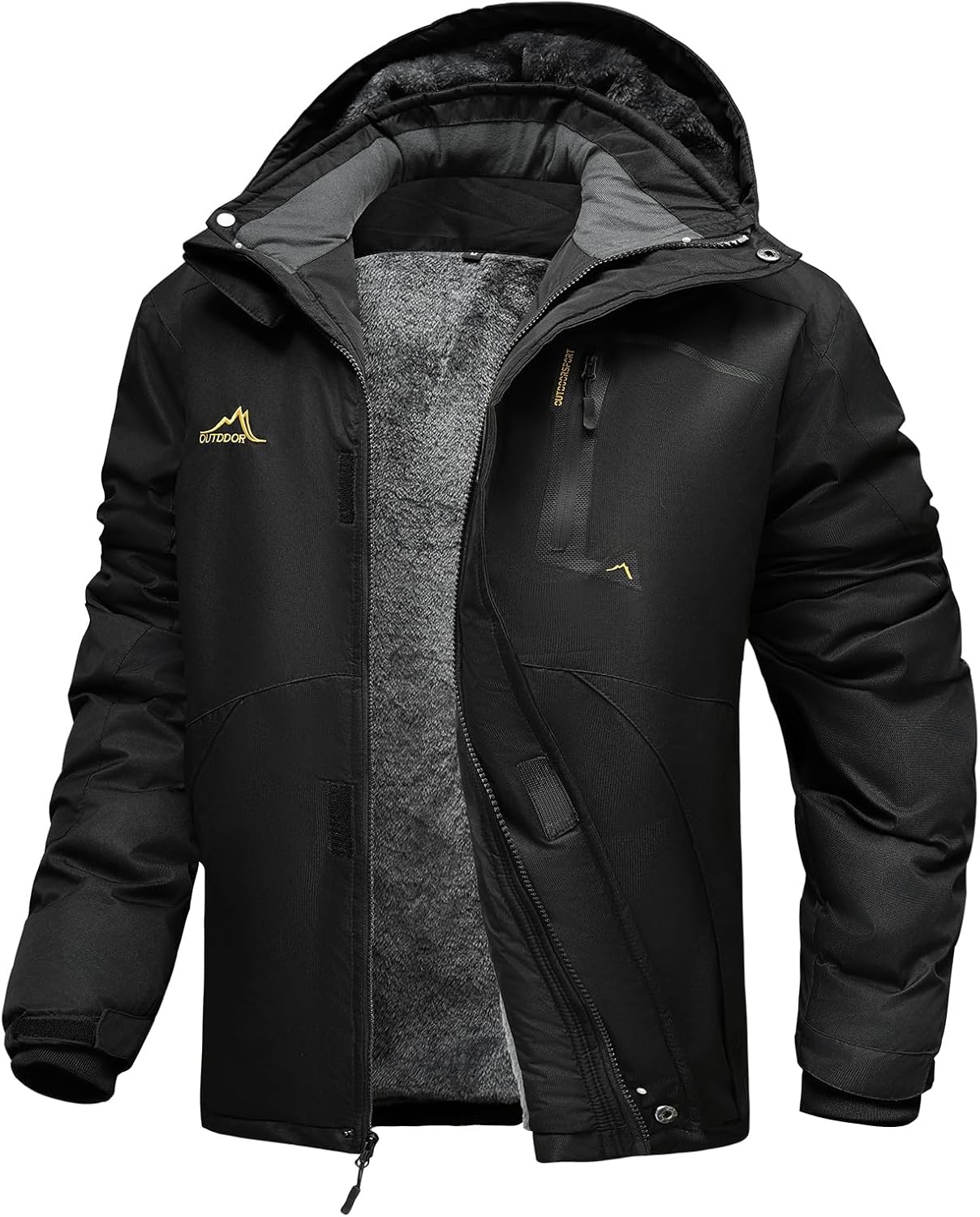 INVACHI Men’s Ski Jacket Waterproof Insulated Winter Snowboard Coat Hooded Cold Weather Outdoor Sports Snow Coat