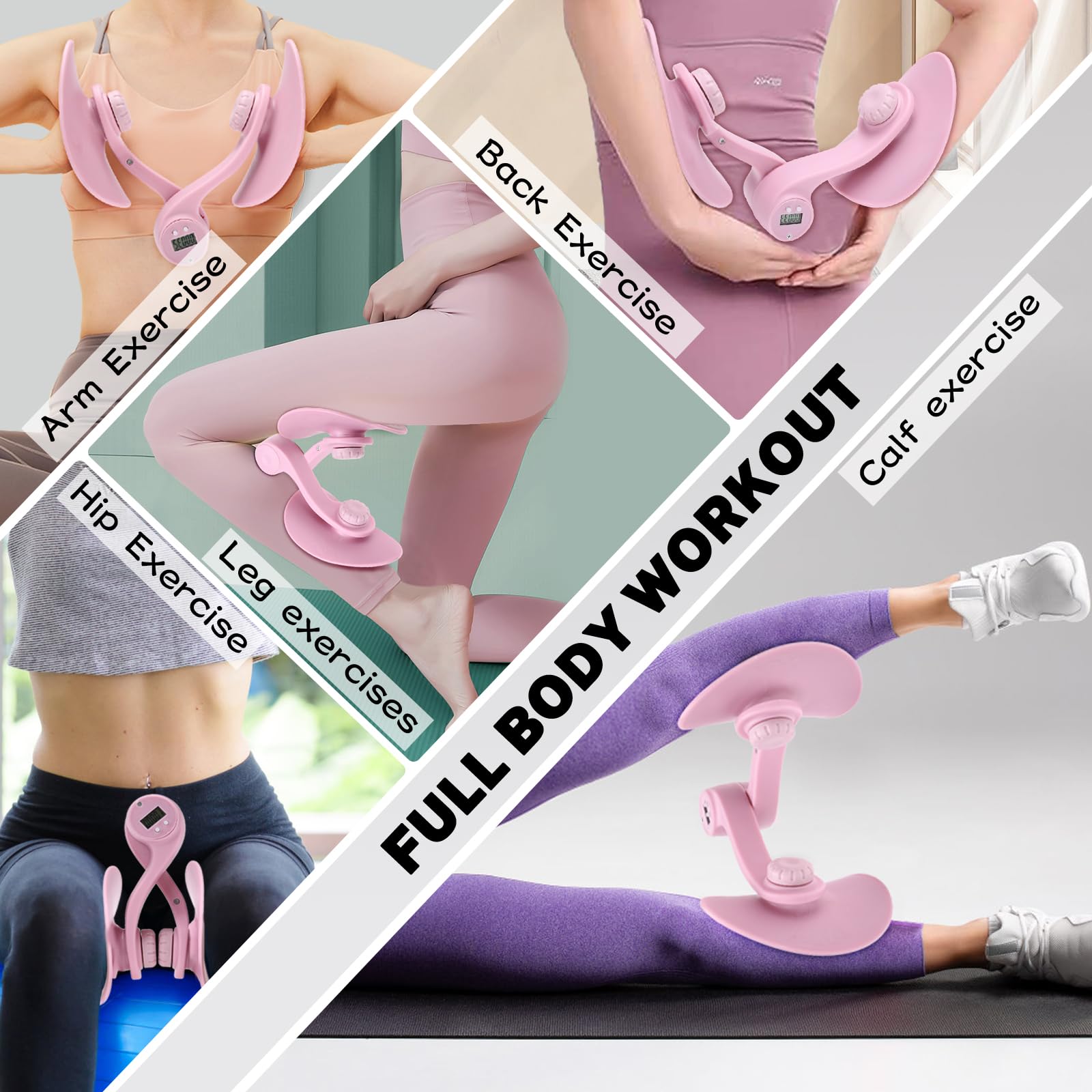 Thigh Master Kegel - Attrezzo per esercizi per il pavimento pelvico, per la riparazione di fianchi, braccia e gambe, attrezzo per esercizi per la casa, rotazione a 360 gradi