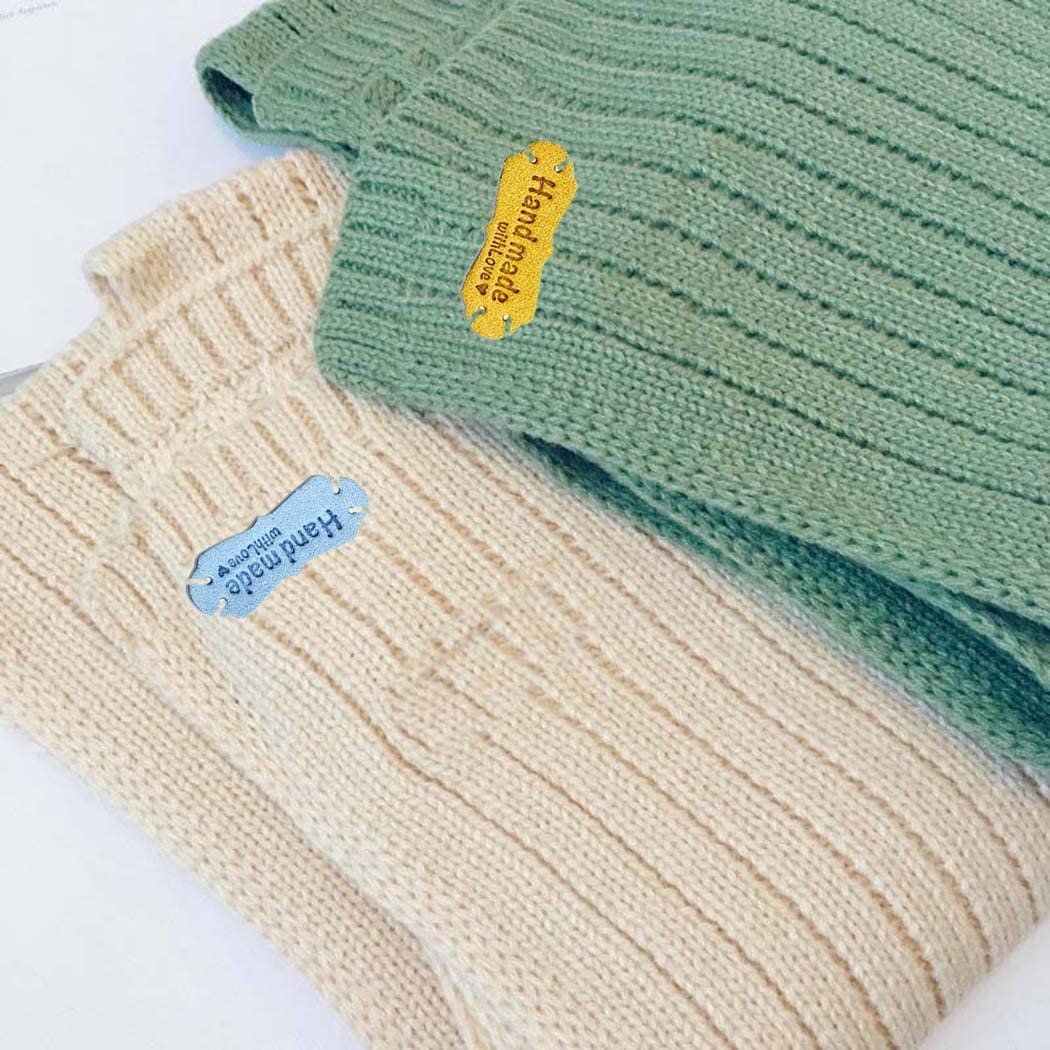 50/20PCS 10 colori etichette in pelle PU etichette rettangolo abbigliamento etichetta in rilievo etichetta fatta a mano per borse fai da te cuco accessori di abbigliamento