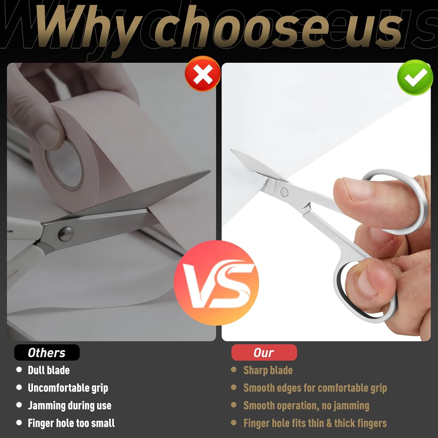 Professional Grooming Scissors – Ultra Sharp Eyebrow, Nose Hair, Beard & Moustache Trimming Shears with Leather Case – Perfect for Facial Hair Detailing