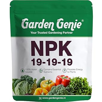 Garden Genie NPK 19 19 19 Fertilizer For Plants I 100% Water Soluble I Complete Plant Nutrition For Gardening, Growth Boost And Flowering, 380 Gm, Powder