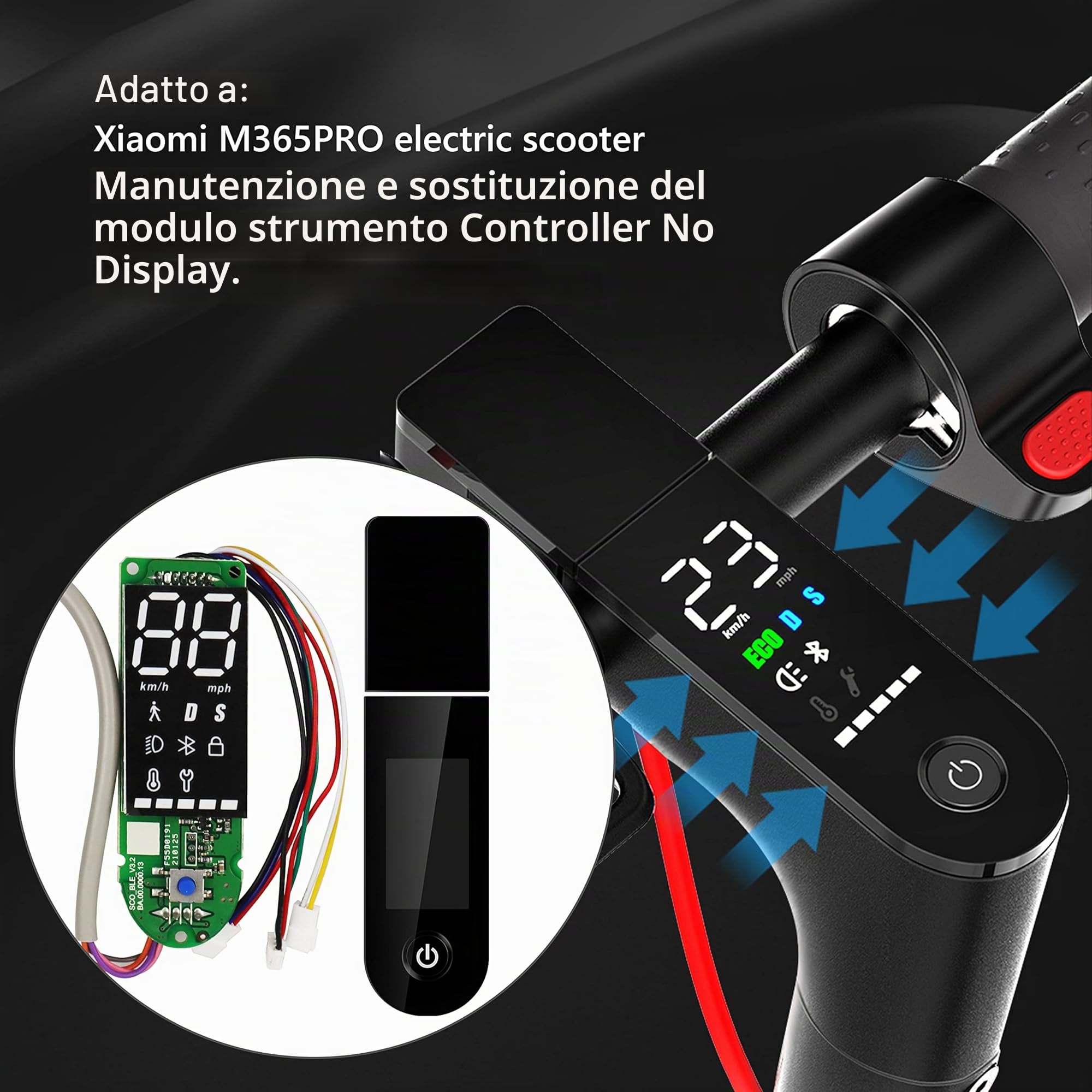 Tableau de Bord BLE électrique Scooter Tableau de Bord avec écran LED pour Trottinette électrique Xiaomi M365Pro Pro2 - Version