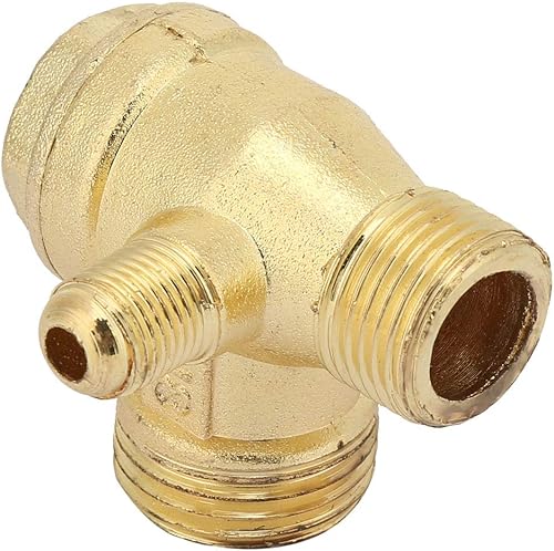 Miniatura 6 de Agatige Válvula de retención del compresor de aire, accesorio neumático de 3 vías, rosca macho de 12" 38", 0.374-0.394 in0.630-0.650 in0.787-0.807