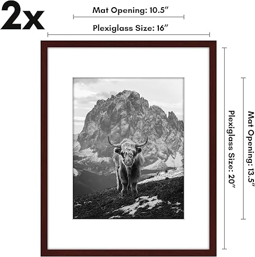 Vista 283 de Americanflat Portarretratos de 8 x 12 pulgadas con plexiglás pulido, juego de 2 portarretratos de 6 x 8 pulgadas con paspartú o para fotos de 8 x 12
