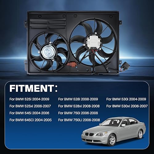 Miniatura 5 de AUTOKAY Ventilador de refrigeración del radiador, ventilador de condensador del radiador para Volkswagen Jetta Beetle Tiguan Golf para Audi A3 TT