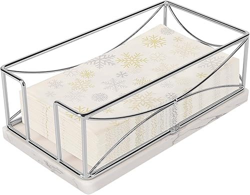 Livabber Servilletero de metal para baño, toalla de mano de papel de baño, moderna bandeja para servilletas para encimera, mesa, cocina, comedor