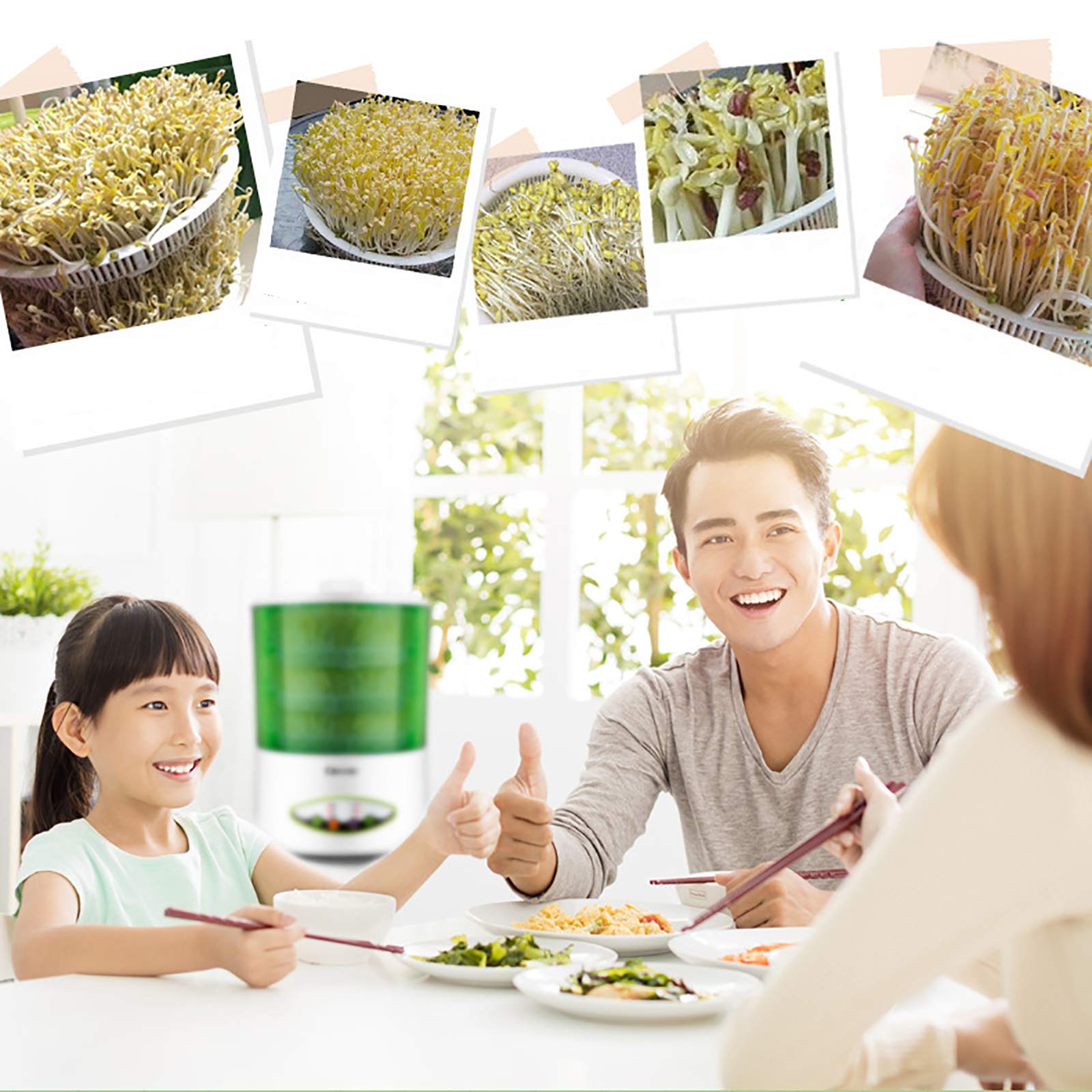 Germinador Automático, Máquina Automática Inteligente de Brotes de Frijoles, Control de Temperatura y Herramienta de Cultivo de Semillas de Riego Automático