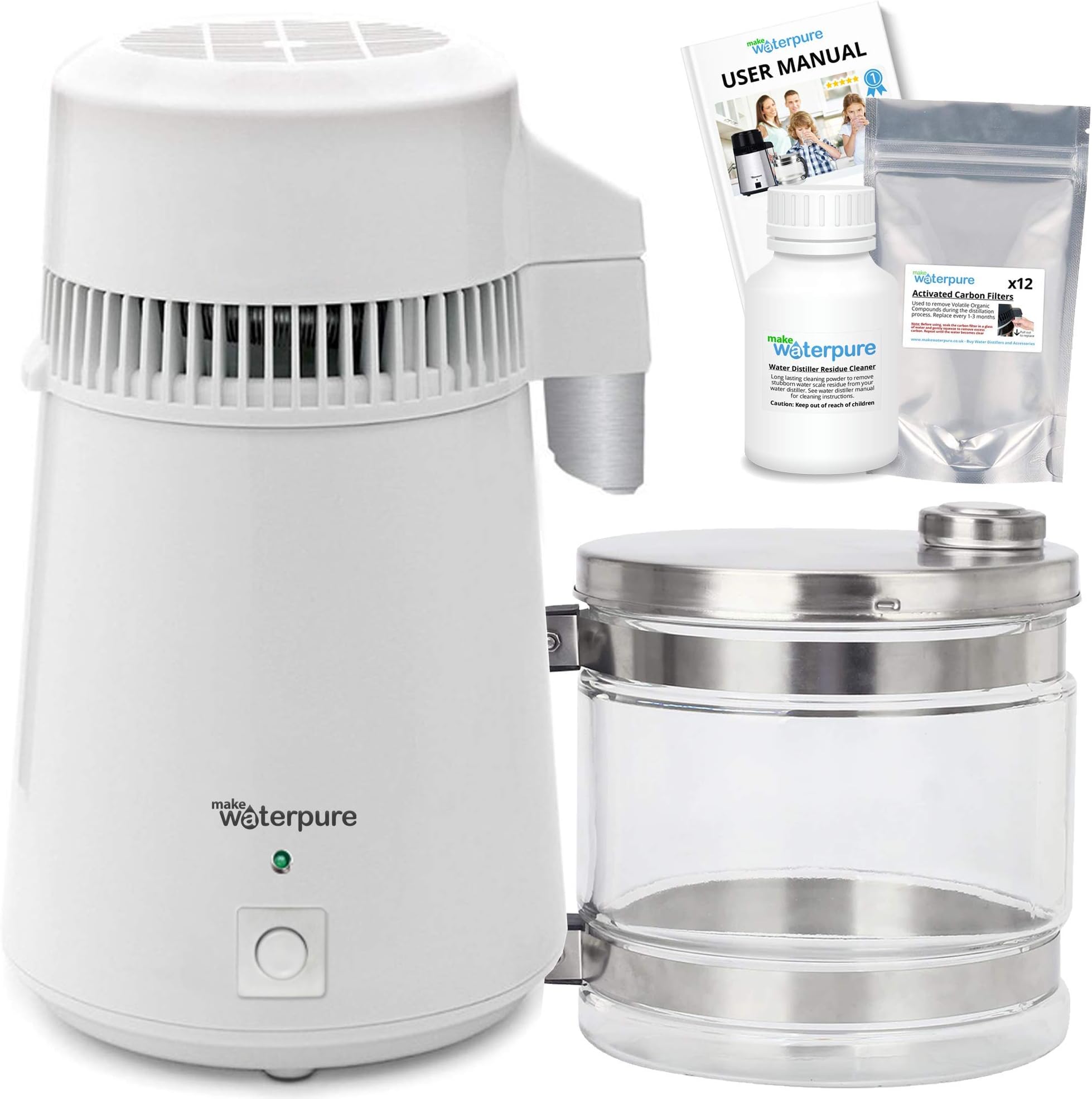 * Water Distiller + 4 Litre Glass Jug * Fastest Machine * + 12 Filters!