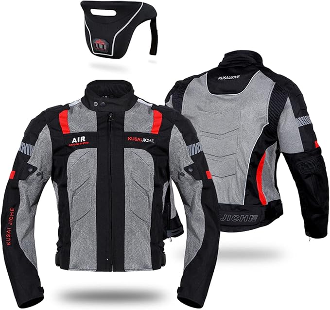PPGE Home Reflective Motorcycle Jackets Mens, Windproof Mesh Motorbike