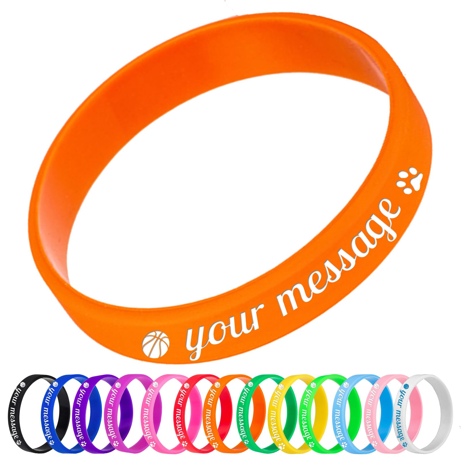 Aokizkdzsw Custom Silicone Wristbands - Personalized Customizable Rubber Bracelets - Customized for text/LOGO, Motivation, Events, Gifts, Support, Awareness