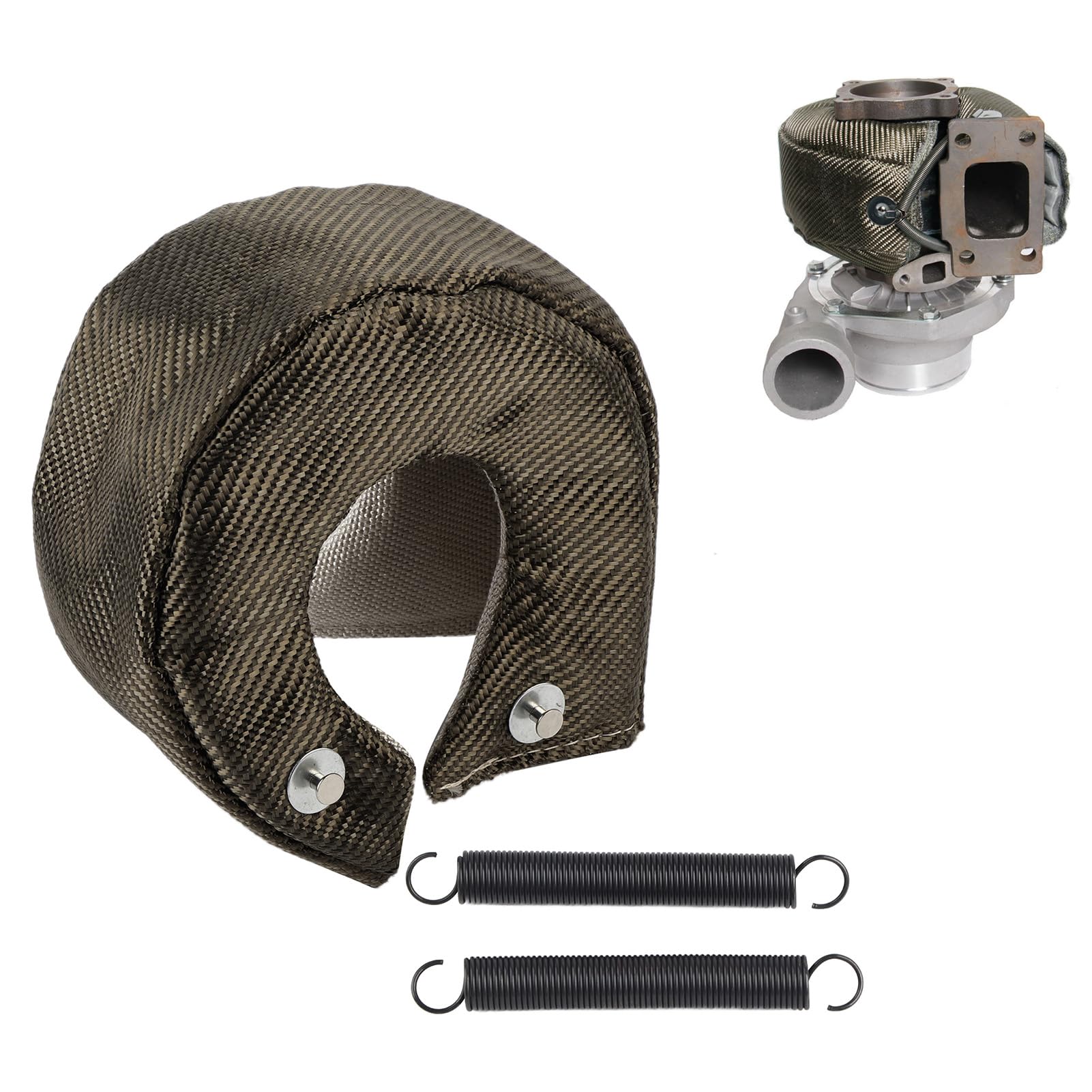 HERCHR Turbo Shield, Fibra di Vetro Singola Turbo Scudo Termico Coperta Barriera Turbo Caricabatterie Avvolgimento Protettivo per T3/GT35/GT37/GT40/GT42