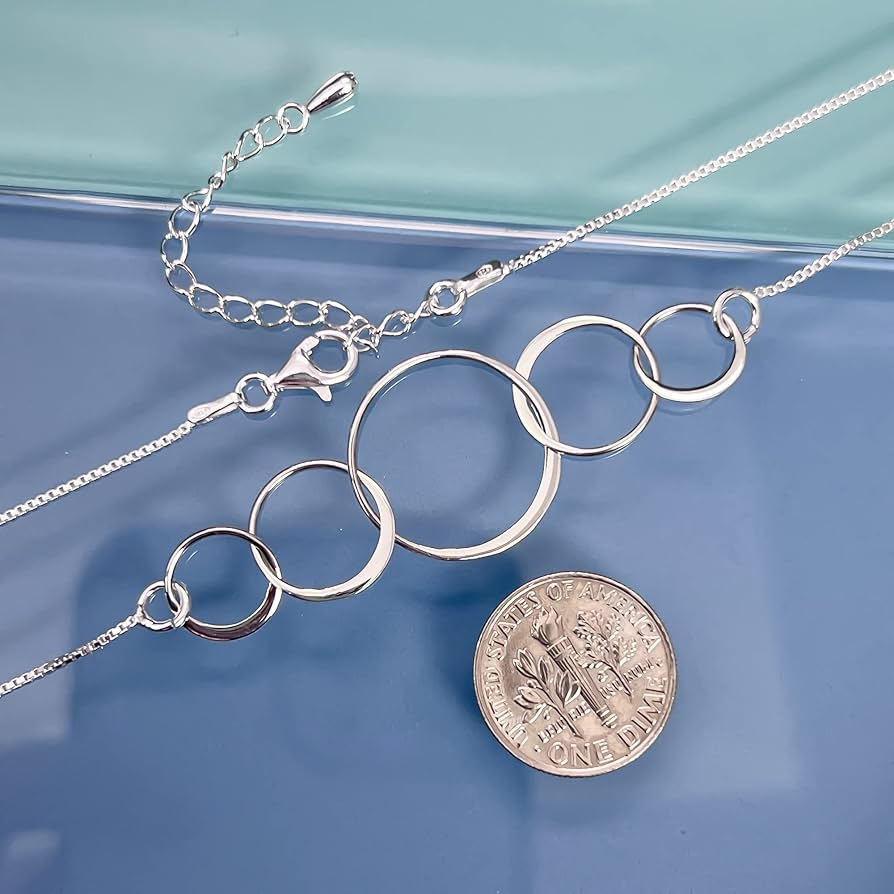 アクセサリー GARNI Ring Pendant Necklace 50cm 50th Birthday Necklace - 50th Birthday Gift - 5 Rings for 5