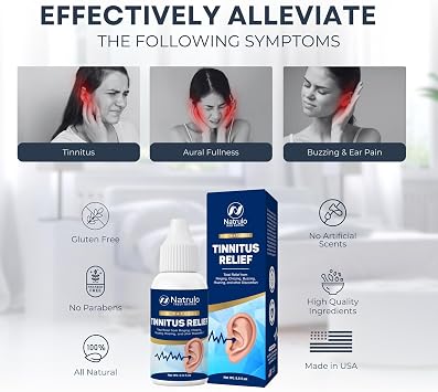 Tinnitus Relief for Ringing Ears Natural Ear Ringing Drops for Tinnitus Treatment Sooth Discomfort, Reduce Ear Noise Ear Cleaner Ear Wax Removal Drops Improve Hearing & Ear Health, Made in USA