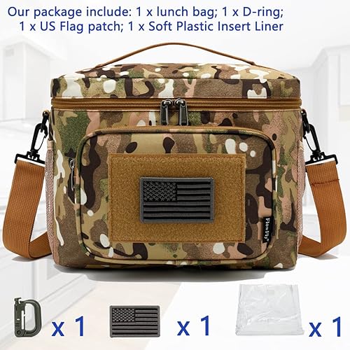 Miniatura 2 de FlowFly Lonchera táctica con aislamiento grande para hombres y mujeres con correas Molle y PALS (Multicam, grande)