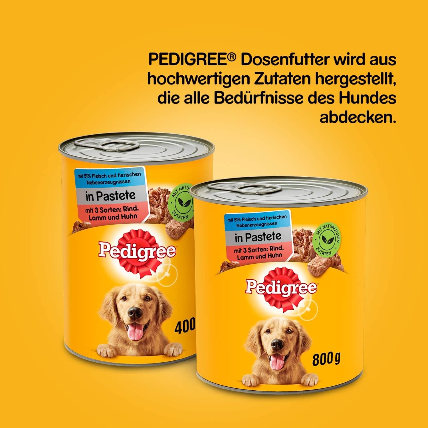 Pedigree Barattolo con 3 varietà: manzo, agnello e pollo 12 x 400 g, cibo per cani, cibo umido, cibo in scatola