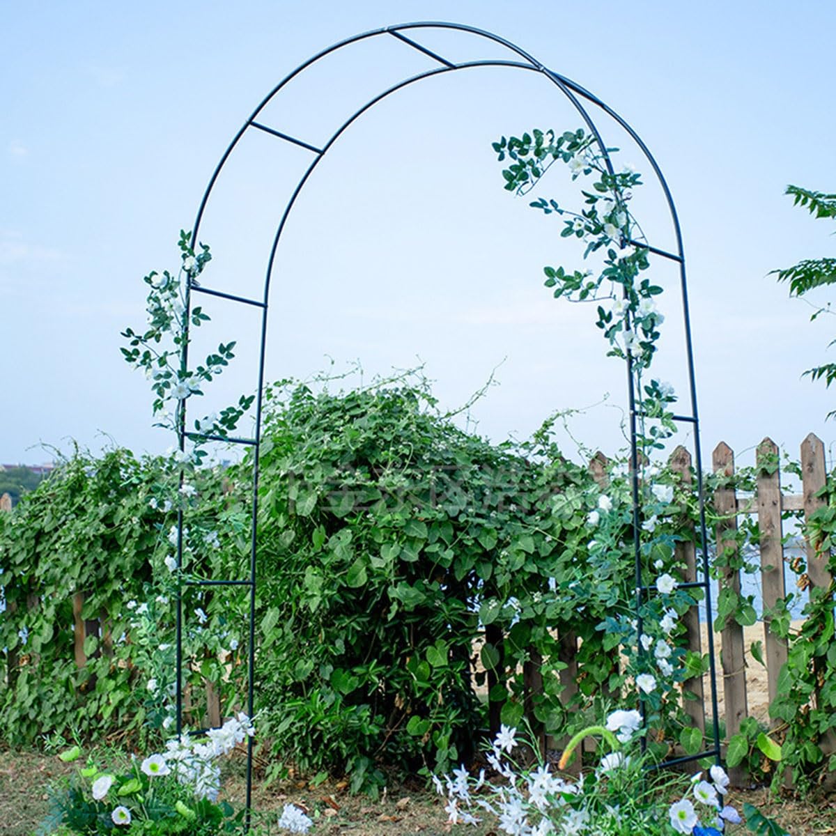 Pergola-Arbor, rostfreies Metall, Dunkelgrün, Hochzeitsbogen Rankgitter mit stabiler Basis, für Kletterpflanzen und Gartenparty-Dekor (B x H: 280 x 220 cm)