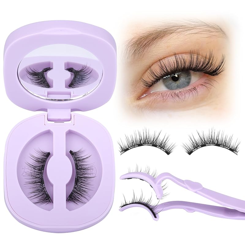 Cílios postiços magnéticos LANFLOWER com aplicador, estilo natural e efeito wispy