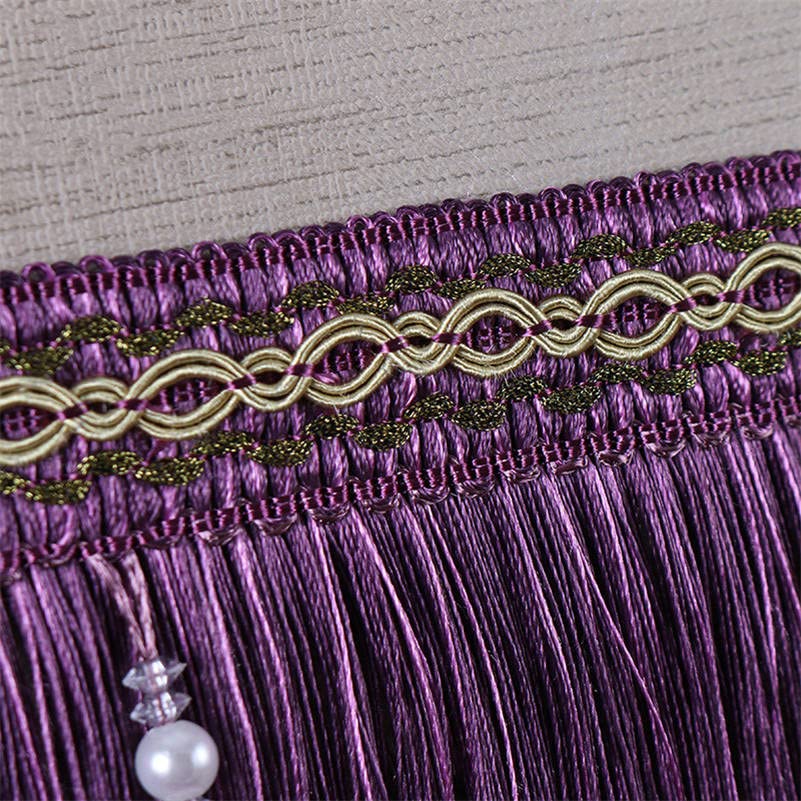 Rideau en dentelle, garniture à franges, pompon perlé de 1 mètre, garniture à franges tressées, tissu d'ameublement de mariage, ruban à coudre, nappe, fourniture de décoration d'intérieur (couleur :