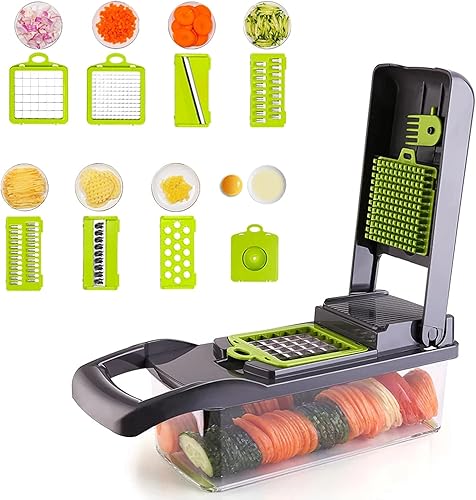 Miniatura 1 de JUNHOM Picador de verduras de cocina multifunción espiralizador de verduras cebolla queso y verduras picador de alimentos para preparación ayuda de
