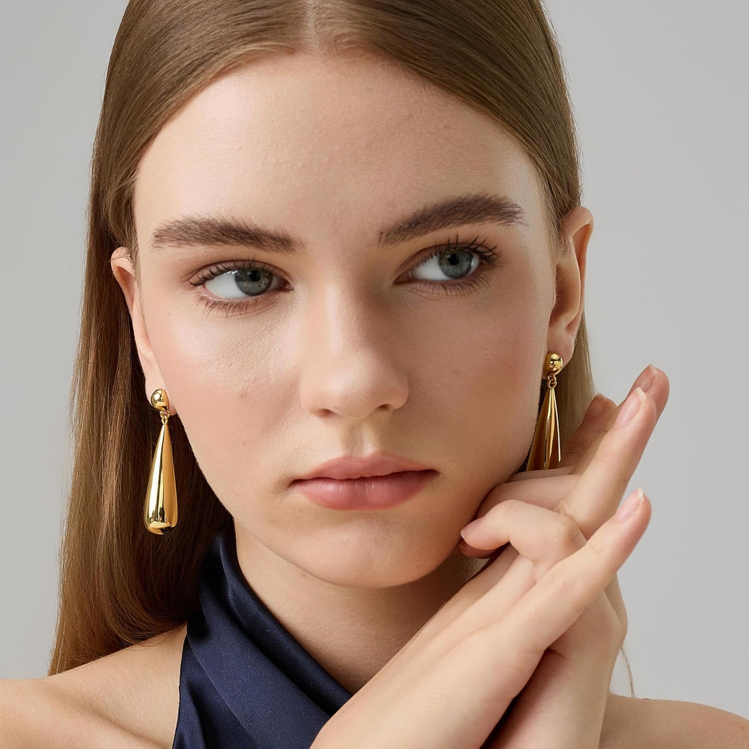 Green Crystal huggie gold hoop earrings for women Girls,14K Gold Plated with 925 Sterling Silver Post color Cubic Zirconia dainty cute Earrings| CZ Stud Earring - Image 3