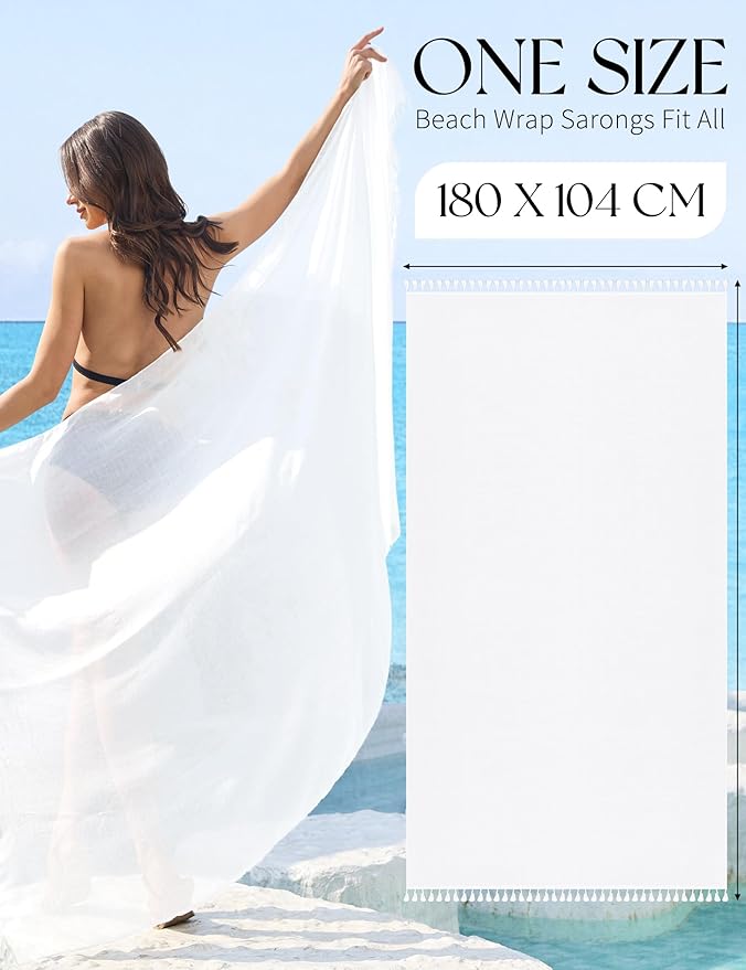 SAIVONA Sarong Pareo Dames Mandala Franje Viscose Stranddoek Wikkeldoek Wikkelrok Strandjurk Wikkeldoek Bikini Cover Up voor Badpak Ca. 170cm x 110cm, One size