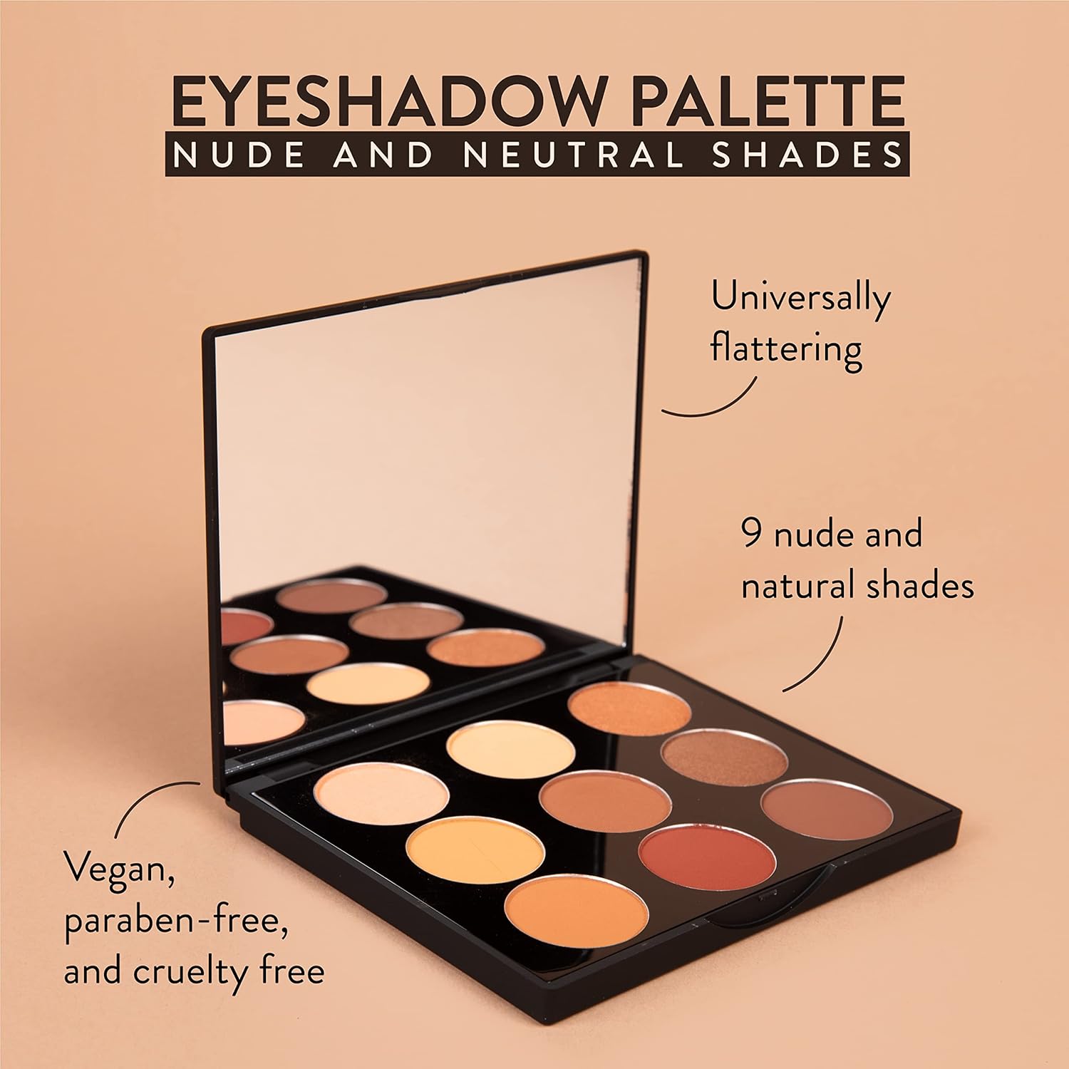Mented Cosmetics Eyeshadow Palette Nude and Dark Eyeshadows, Vegan, Paraben-Free Cruelty-Free Makeup, Made in USA, Neutral and Dark Glam Eyeshadow, 16.38g/0.58oz, 9 Pan, Everyday - Image 3
