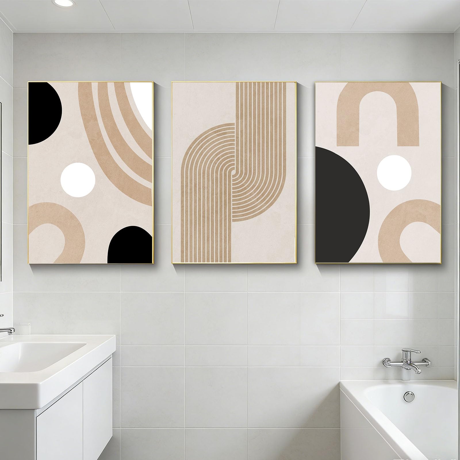 BDKCYO Cuadros para sala de estar, juego de 3 unidades, línea abstracta, geometría, murales, salón, dormitorio, simplicidad, póster artístico, cuadros en lienzo sin marco (líneas A, 60 x 90 cm)