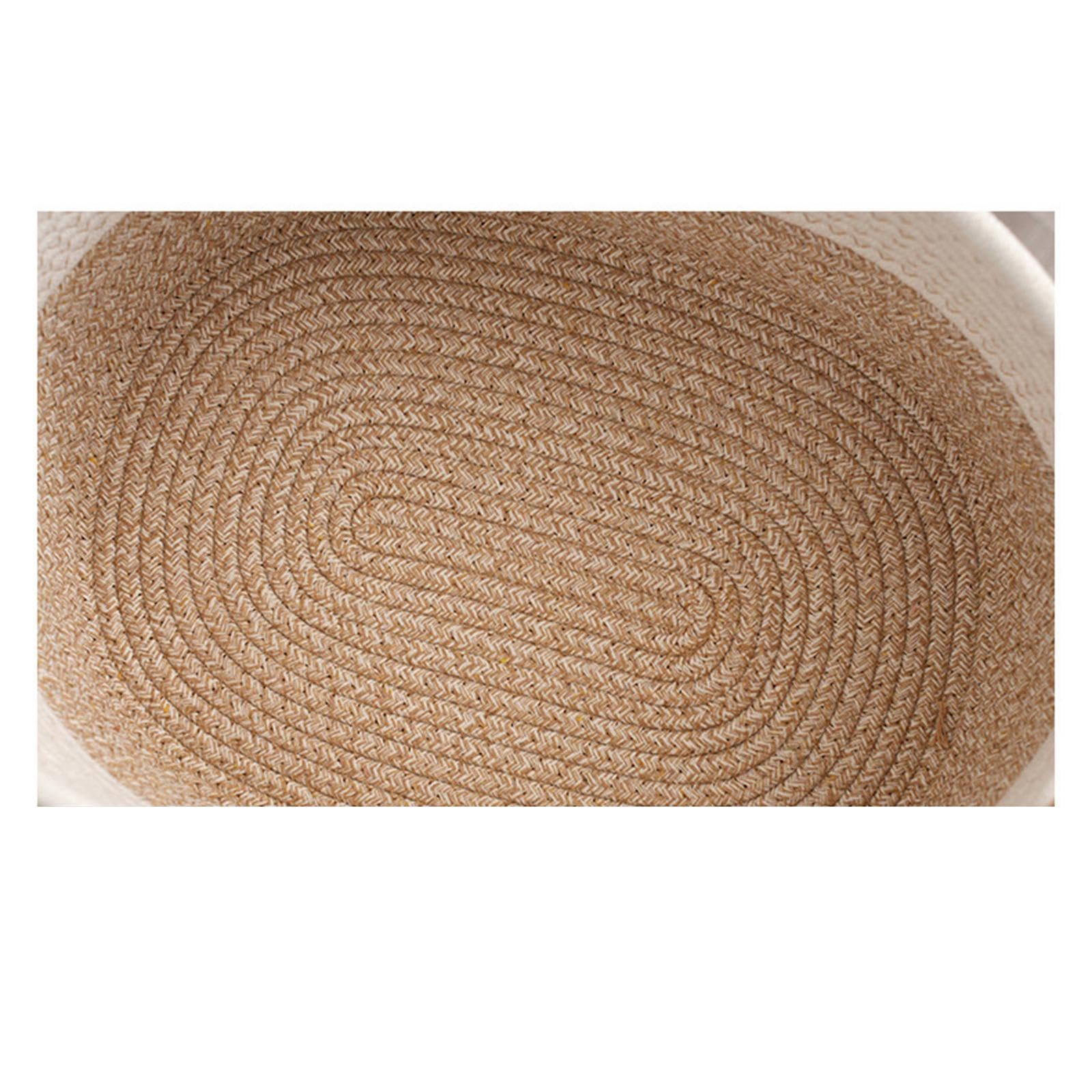 Cotton Rope Woven Basket for Organizing Sturdy for Clothes Magazines Kitchen 38Cmx29Cmx19Cm-image-6