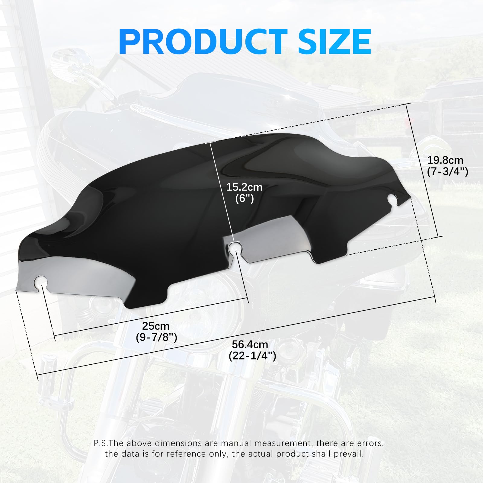 Rich Choices Parabrisas de motocicleta de 6 pulgadas compatible con Harley Davidson Touring Street Glide Electra Glide FLHT FLHTCU Ultra Classic Glide FLHX FLHTK Tri Glide 1996-2013