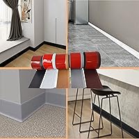 Vista 6 de Base de pared de vinilo flexible de 16.4 pies, moldura para placa base de cala autoadhesiva, tiras de calafateo y recortar con puntera para cubrir