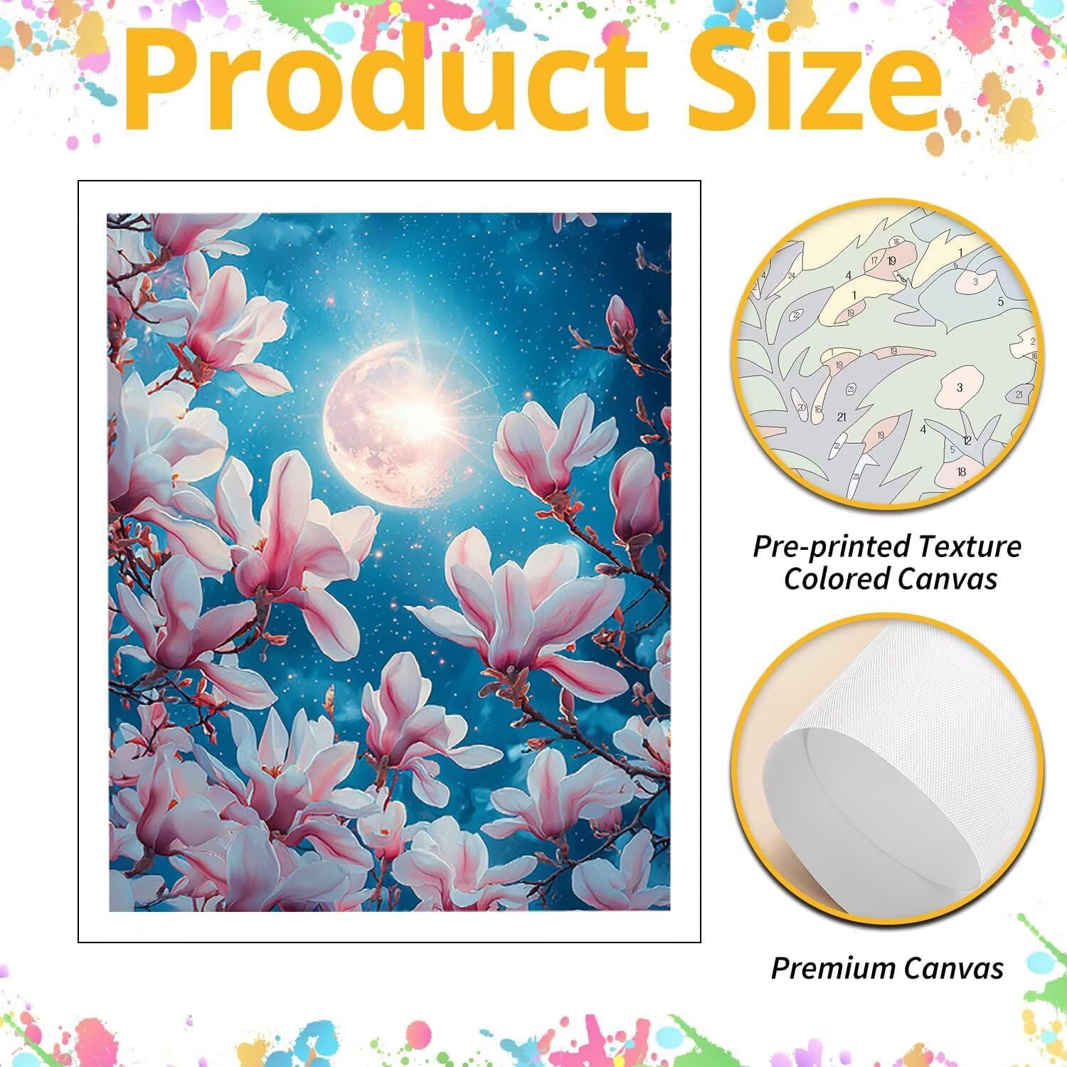 WEISHIWE Dipingere con i Numeri Adulti Orchidea lunare, 80x100cm s-1110